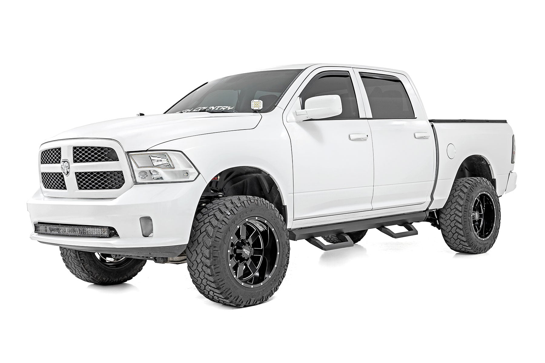 Rough Country | Side Steps | SR2 Adjustable Aluminum Steps Crew Cab 09-Up Ram 1500 10-18 2500 Rough Country | 32001