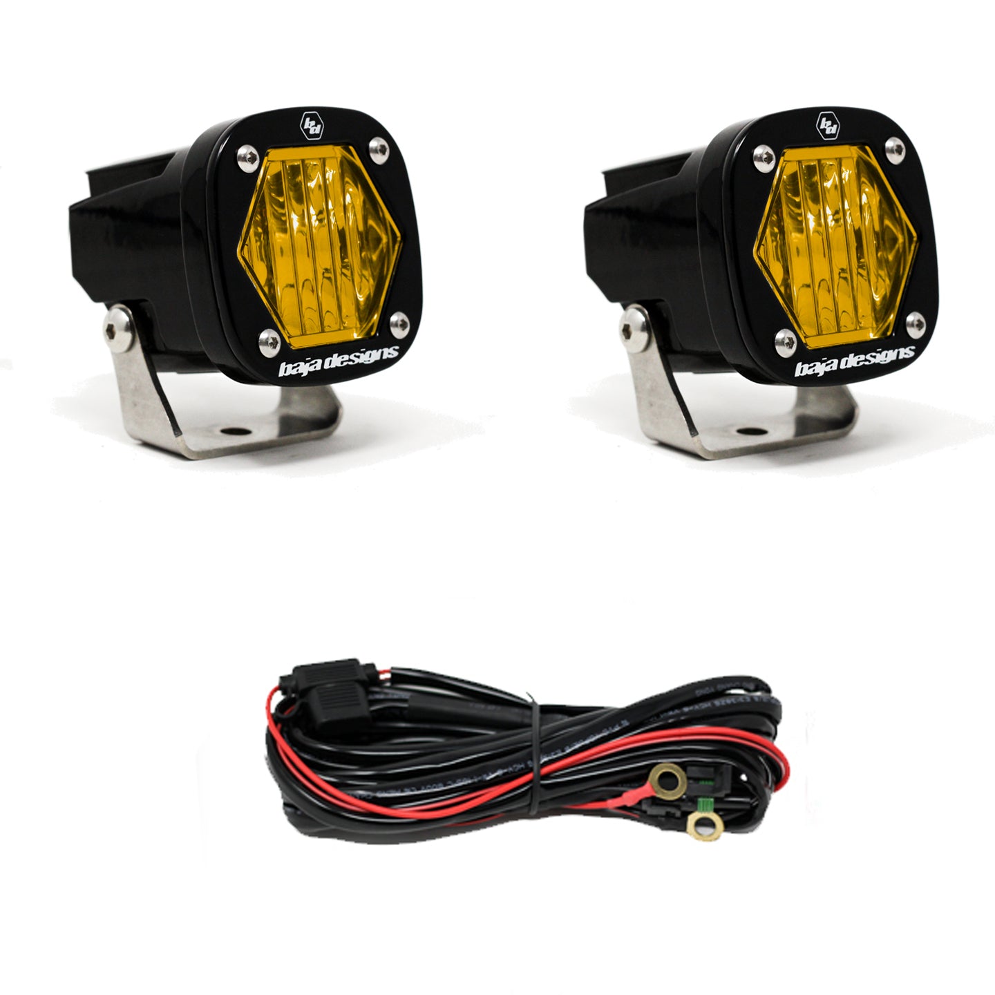 Baja Designs | LED Light Pods | S1 Baja Amber Wide Cornering LED Light with Mounting Bracket Pair Baja Designs | 387815