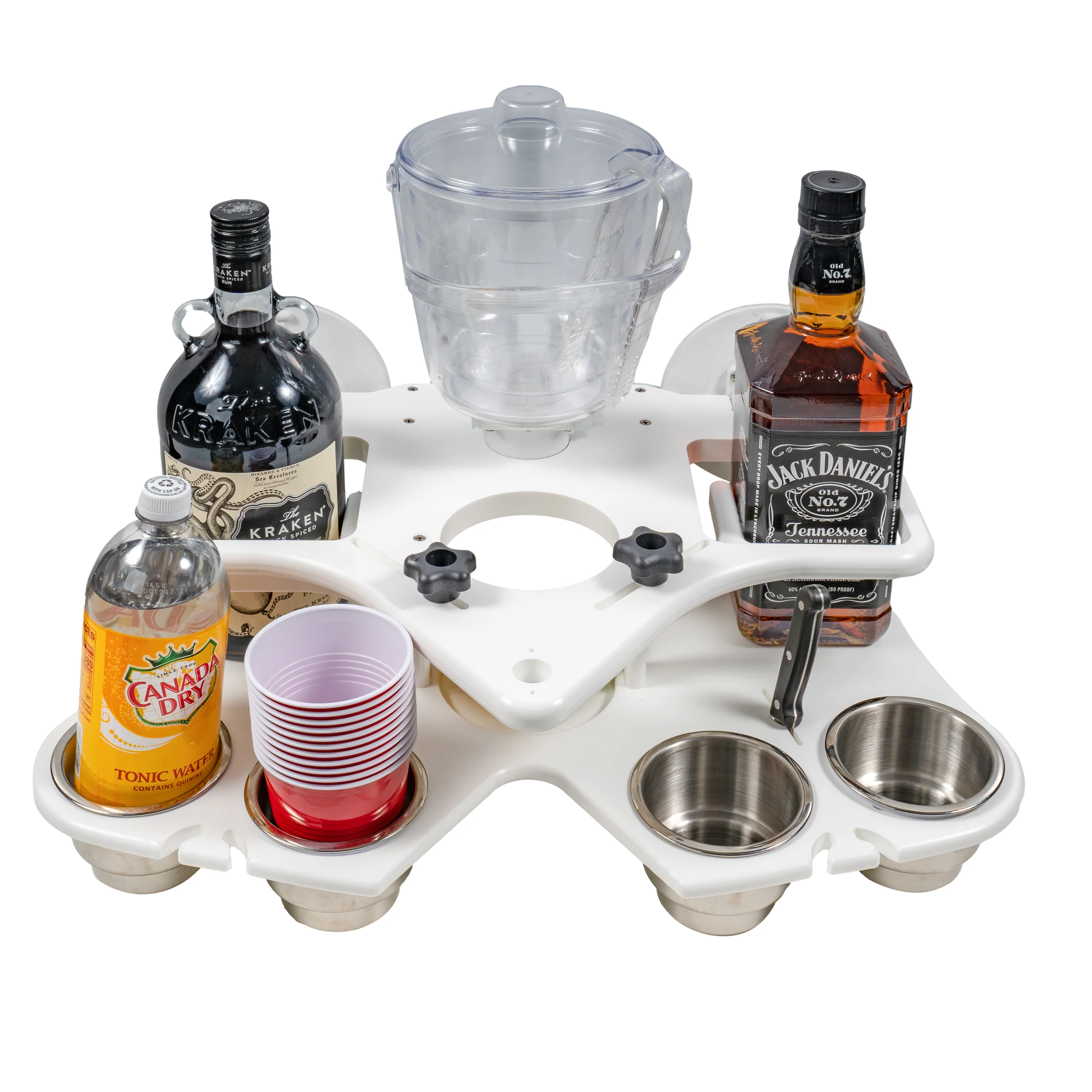SeaSucker | Cup Holders | Double Decker Party Barge : Portable Bar
(White or Black) | MC5348