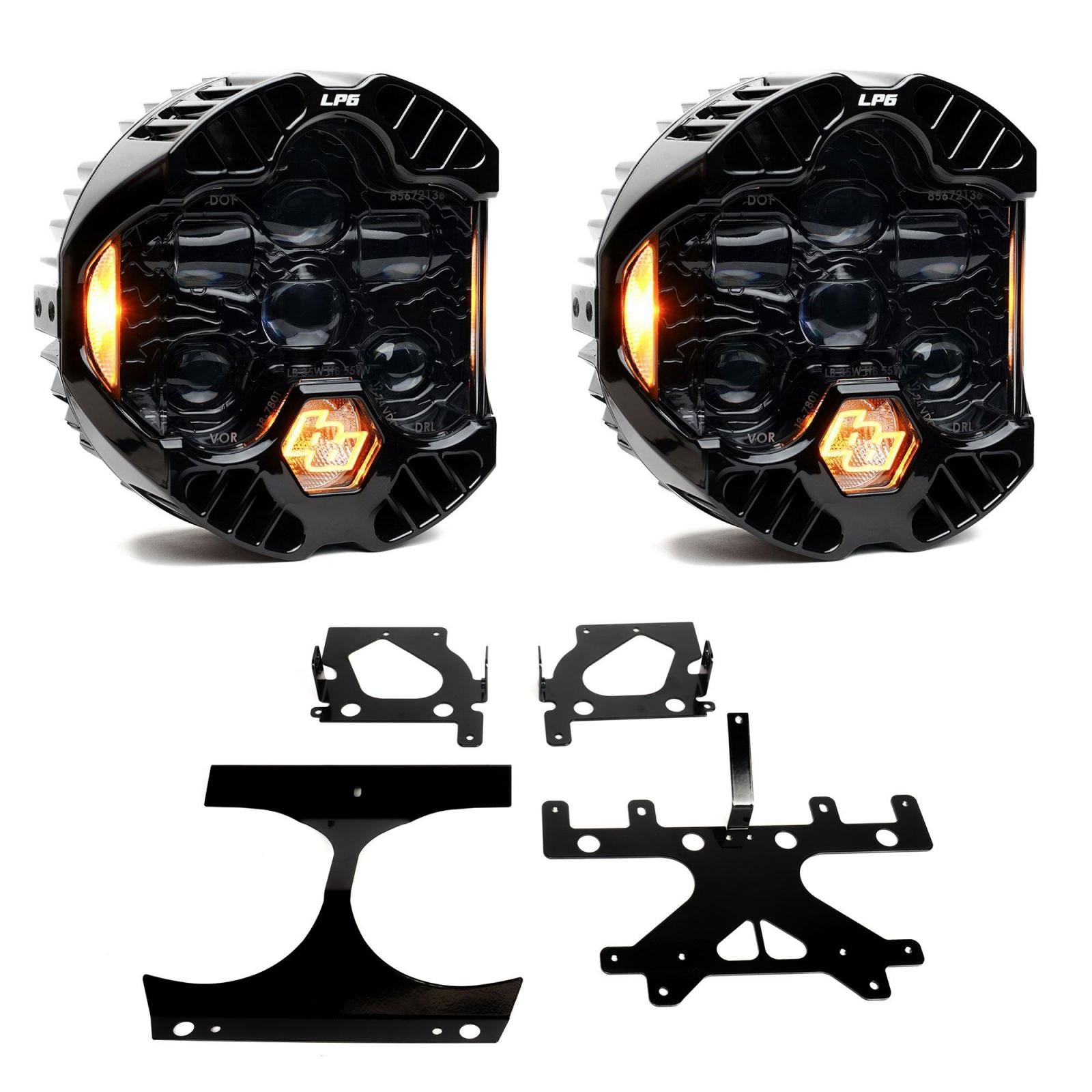 Baja Designs | Headlight Kit | DOT LP6 LED Headlight Kit 2015-2024 Harley Davidson Road Glide (Amber) Baja Designs | 44-8113