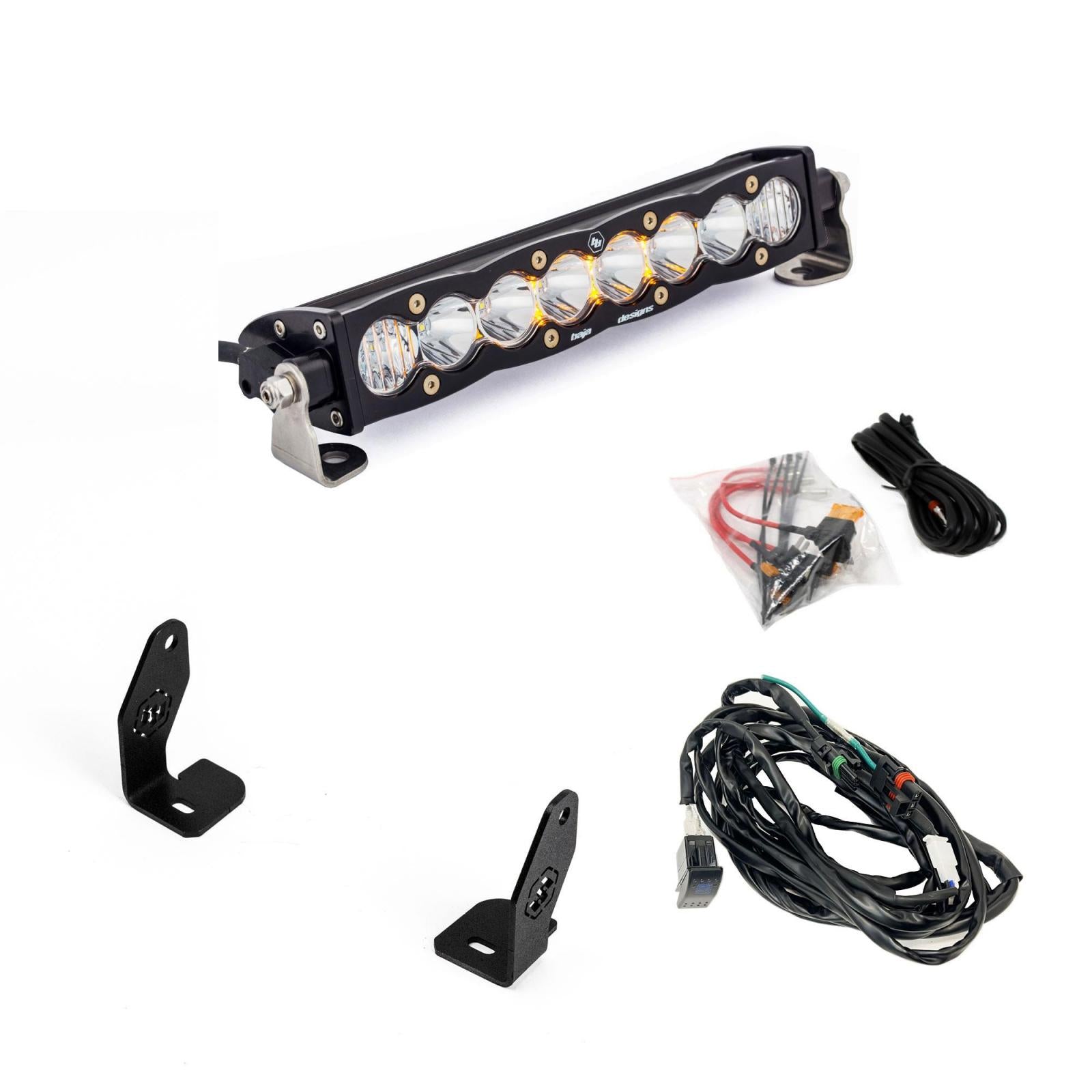 Baja Designs | LED Light Bars | S8 10 Inch Light Bar Hood Mount Kit Polaris 2025 RZR ProR; ProS; ProXP, Clear Baja Designs | 44-8299