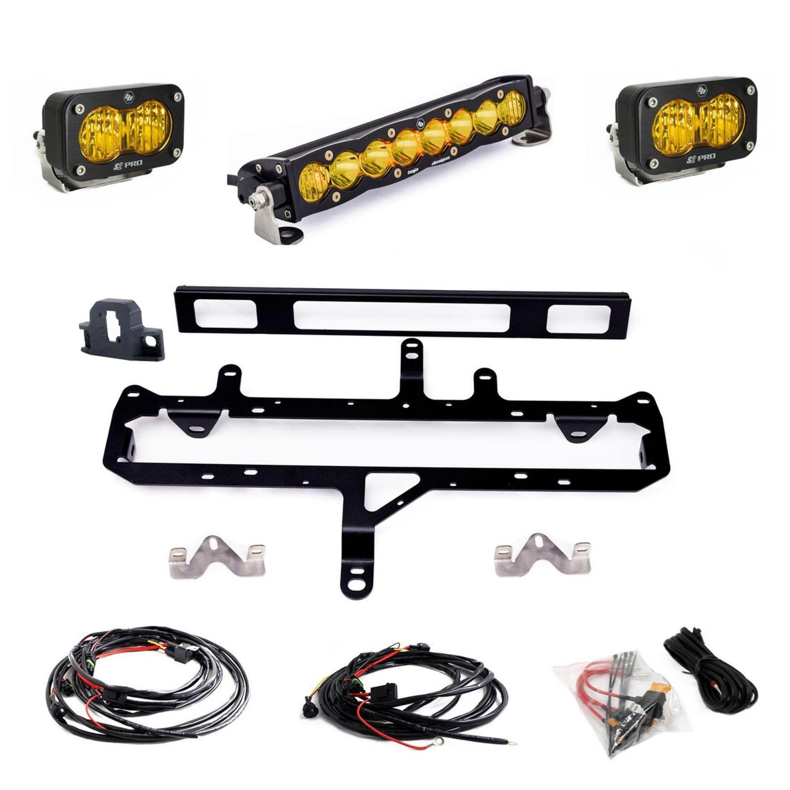 Baja Designs | LED Grille Kit | Toyota S8 10 Inch Light Bar S2 Pro Grille Conversion Light Kit 2024-On Toyota Tacoma Baja Amber Baja Designs | 448263