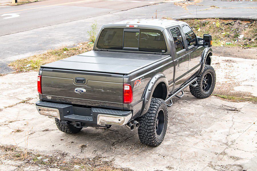 Rough Country | Tonneau Covers|Truck Bed|Exterior Parts & Car Care | Hard Folding Bed Cover 6.7 Ft Bed 17-21 Ford Super Duty 2WD/4WD Rough Country | 45517651A