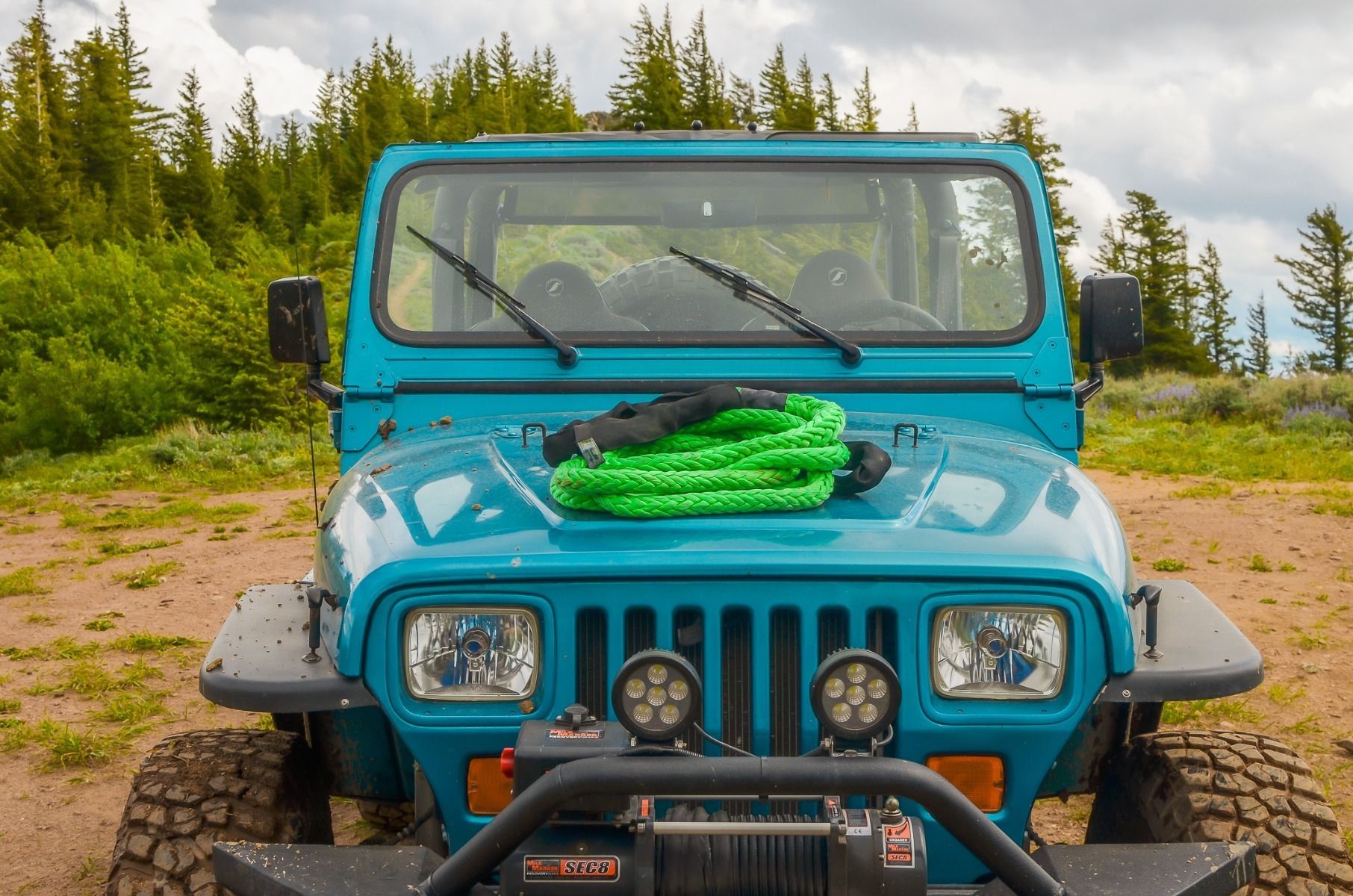 Voodoo Offroad | RP-ROPE PRODUCTS | 2.0 Santeria Series 7/8" x 20 ft Kinetic Recovery Rope with Rope Bag for Truck and Jeep - Green | 1300001A