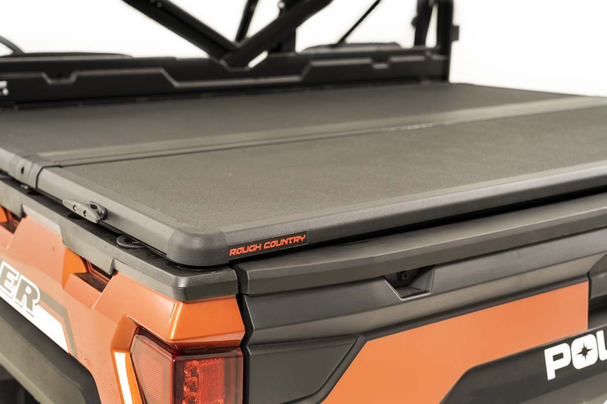 Rough Country | Tonneau Covers|Truck Bed|Exterior Parts & Car Care | Polaris Hard Folding Bed Cover w/Tailgate Lock 18-20 Ranger 1000XP Rough Country | 47719542