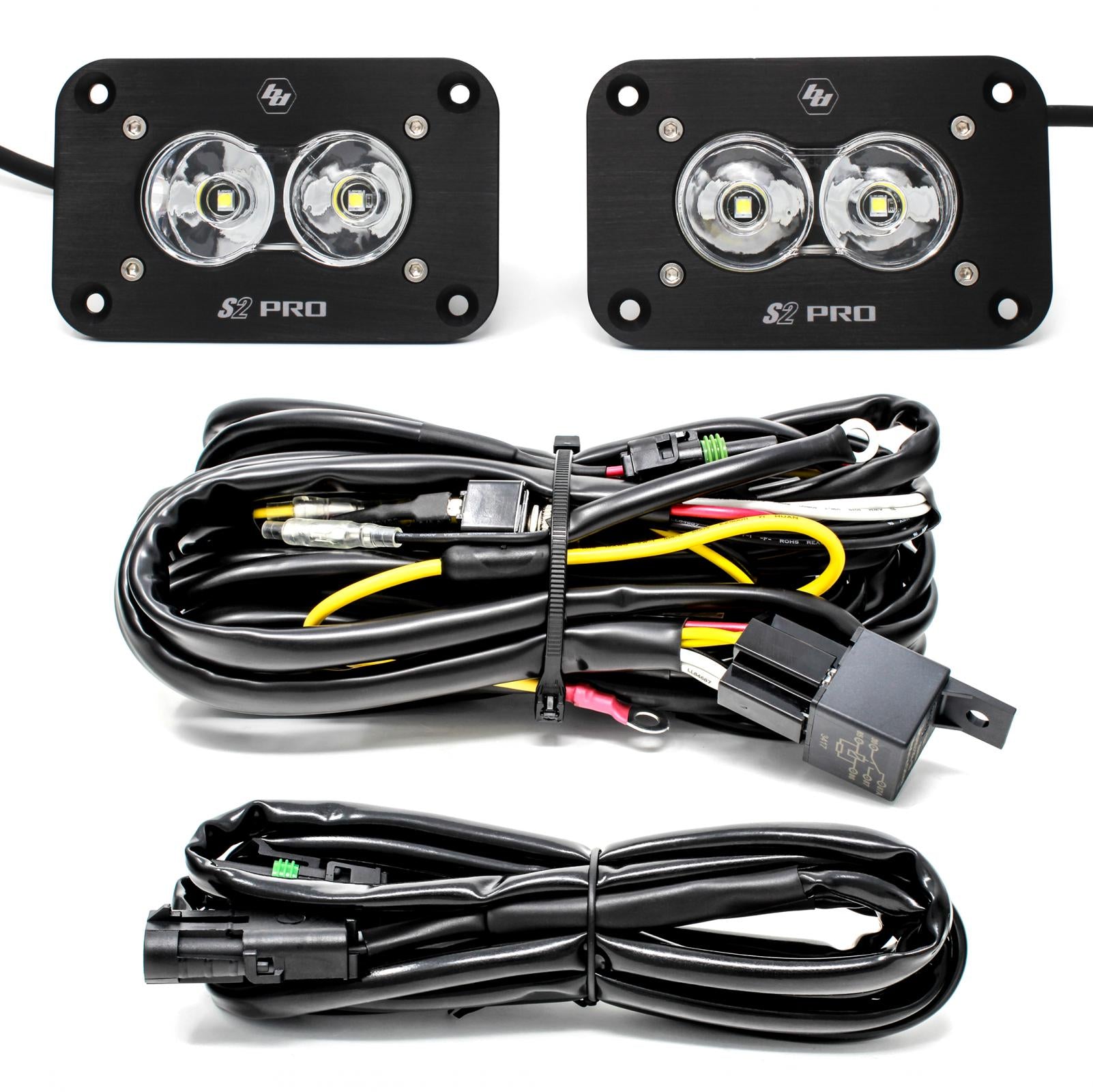 Baja Designs | LED Light Pods | Flush Mount LED Light Pod Kit Work/Scene Pattern Pair S2 Pro Baja Designs | 487808