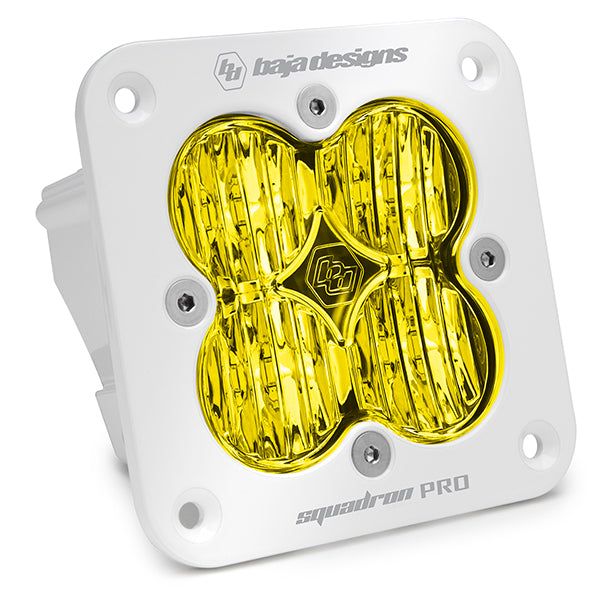 Baja Designs | LED Light Pods | Flush Mount LED Light Pod White Amber Lens Wide Cornering Pattern Squadron Pro Baja Designs | 491015WT
