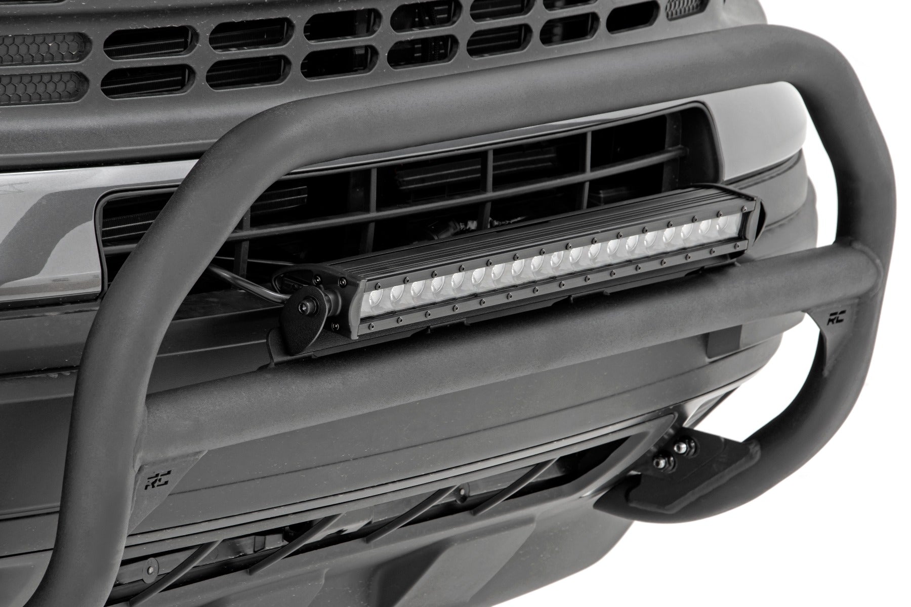 Rough Country | Mounting Brackets(Lighting) | Nudge Bar 20 Inch Chrome Series Single Row LED 21-Up Ford Bronco Sport Rough Country | 51043