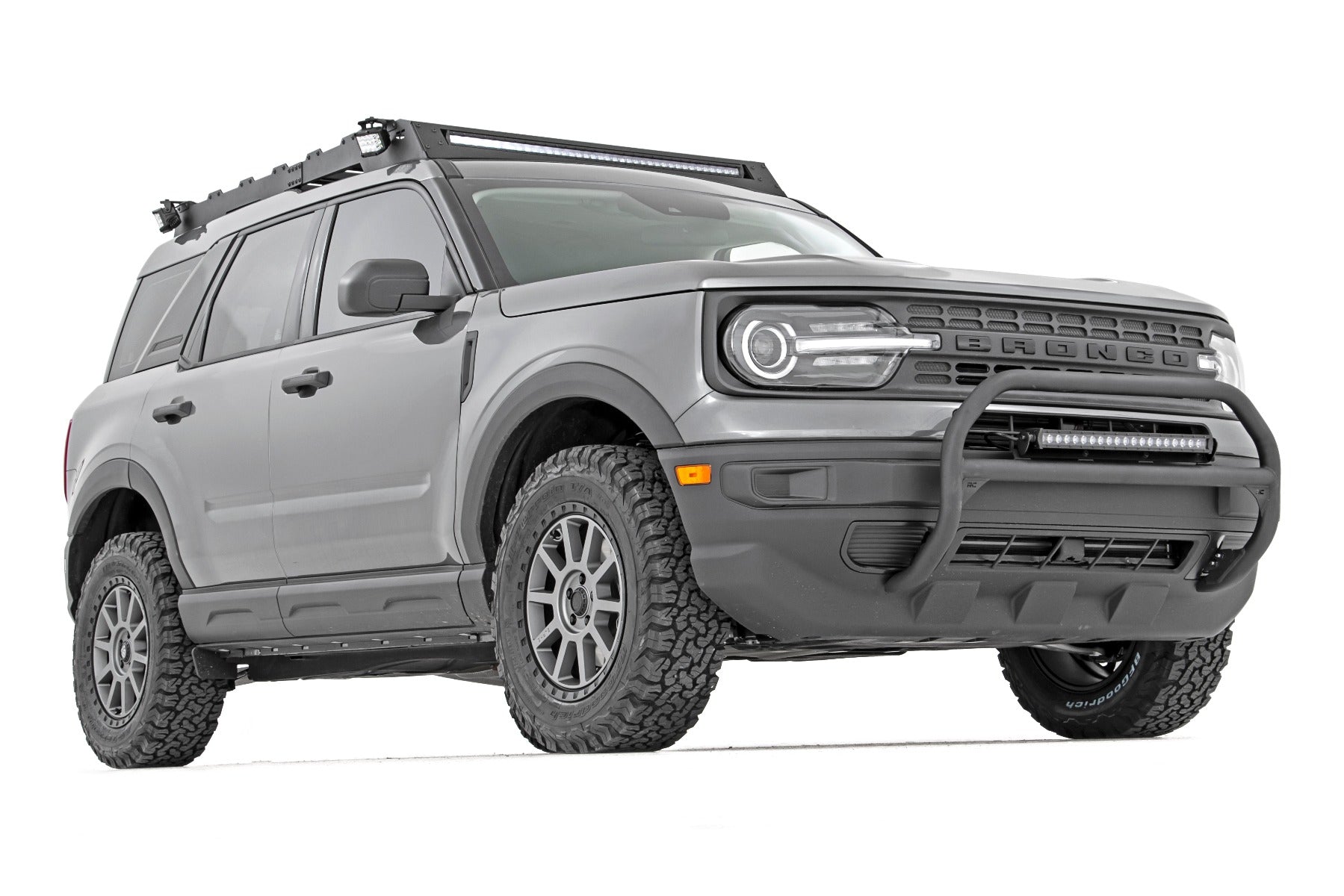 Rough Country | Mounting Brackets(Lighting) | Nudge Bar 20 Inch Chrome Series Single Row LED 21-Up Ford Bronco Sport Rough Country | 51043
