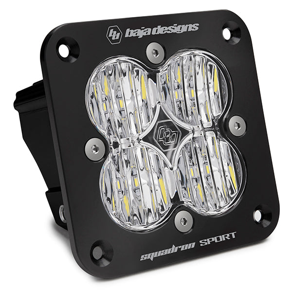 Baja Designs | LED Light Pods | Flush Mount LED Light Pod Black Clear Lens Wide Cornering Pattern Squadron Sport Baja Designs | 551005