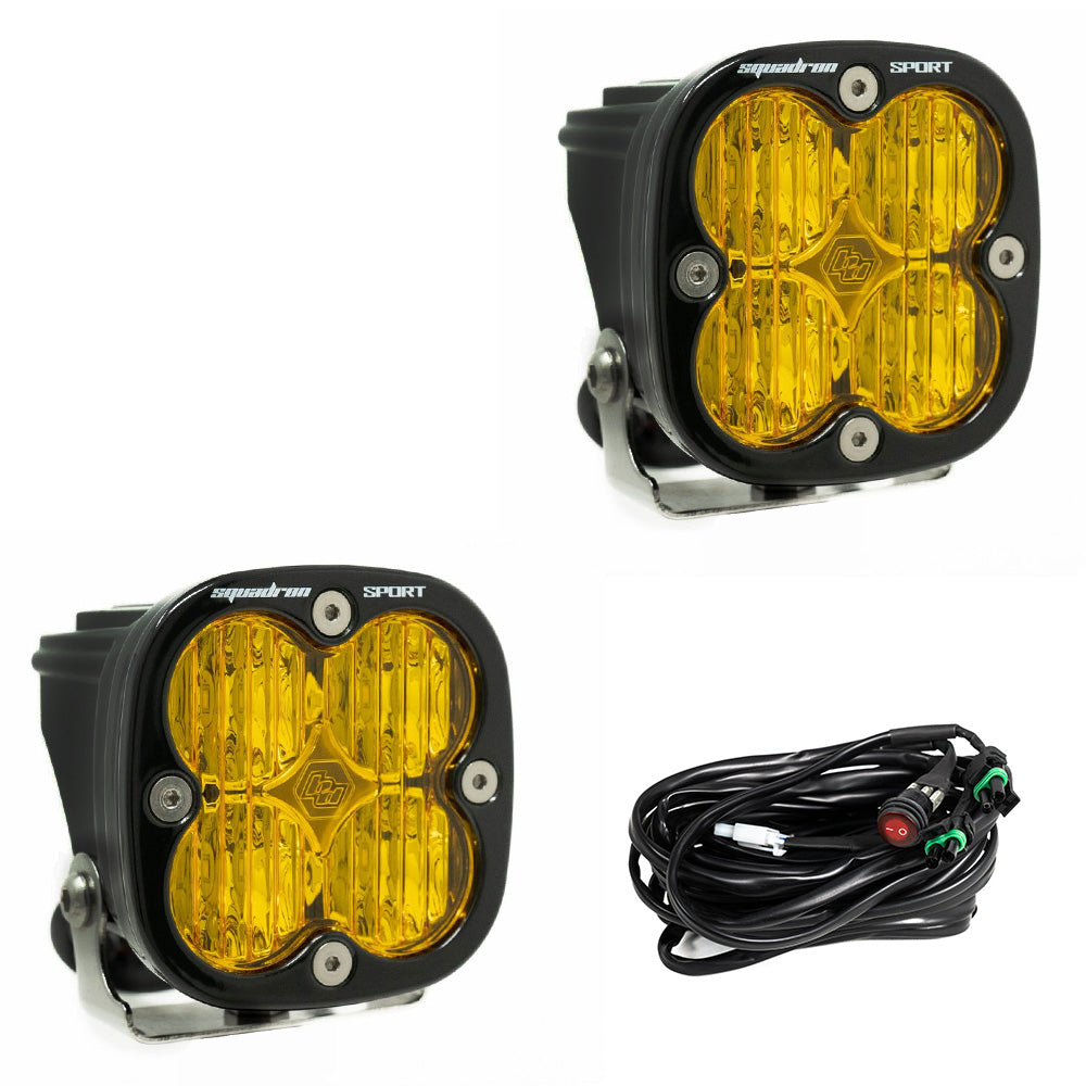 Baja Designs | LED Light Pods | LED Light Pods Baja Amber Lens Wide Cornering Pair Squadron Sport Baja Designs | 557815