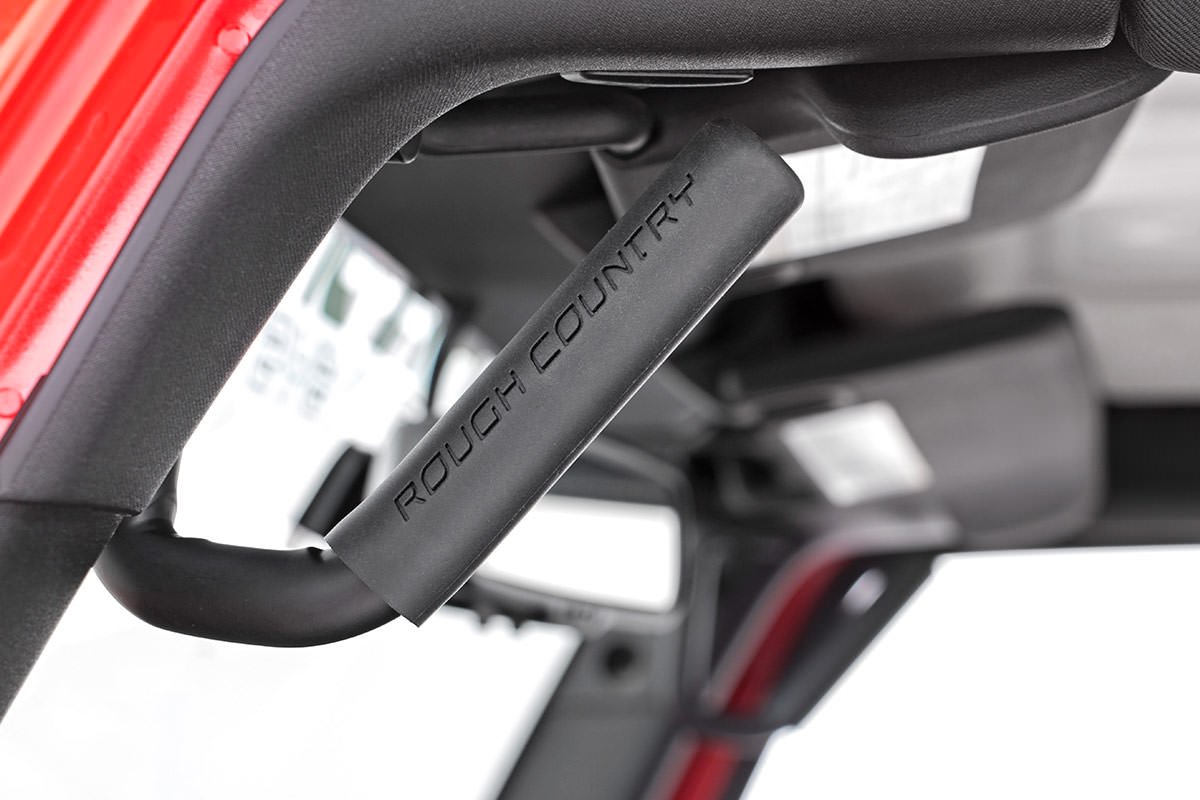 Rough Country | Grab Handles | Jeep Front Solid Steel Grab Handles 07-18 Wrangler JK Black Rough Country | 6501