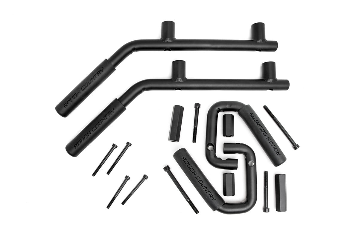 Jeep Solid Steel Grab Handle Set 07-18 Wrangler JK Rough Country