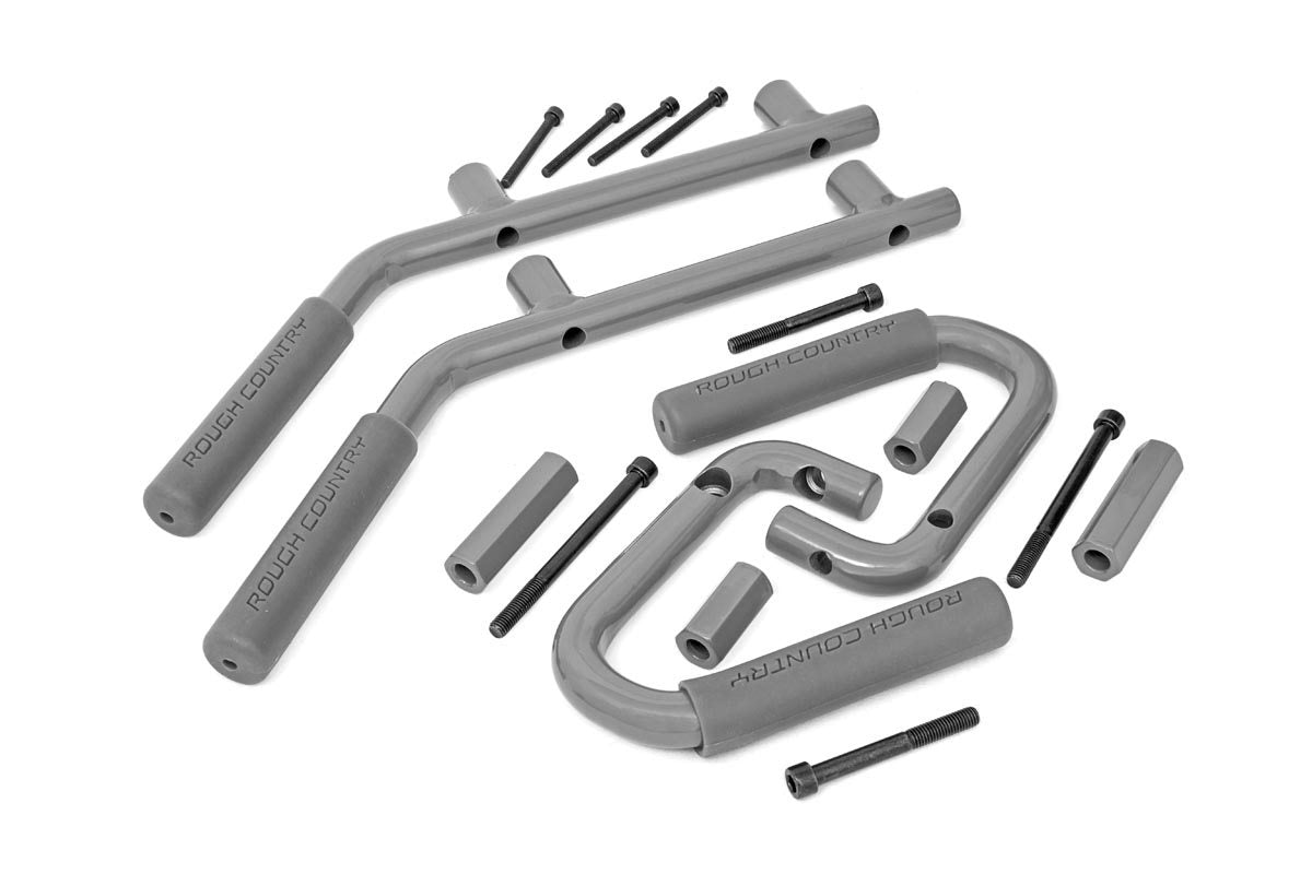 Jeep Solid Steel Grab Handle Set 07-18 Wrangler JK Rough Country