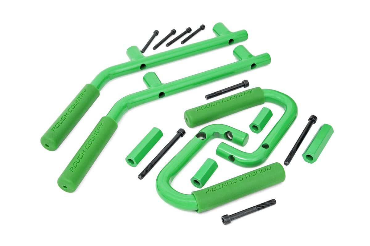 Jeep Solid Steel Grab Handle Set 07-18 Wrangler JK Rough Country
