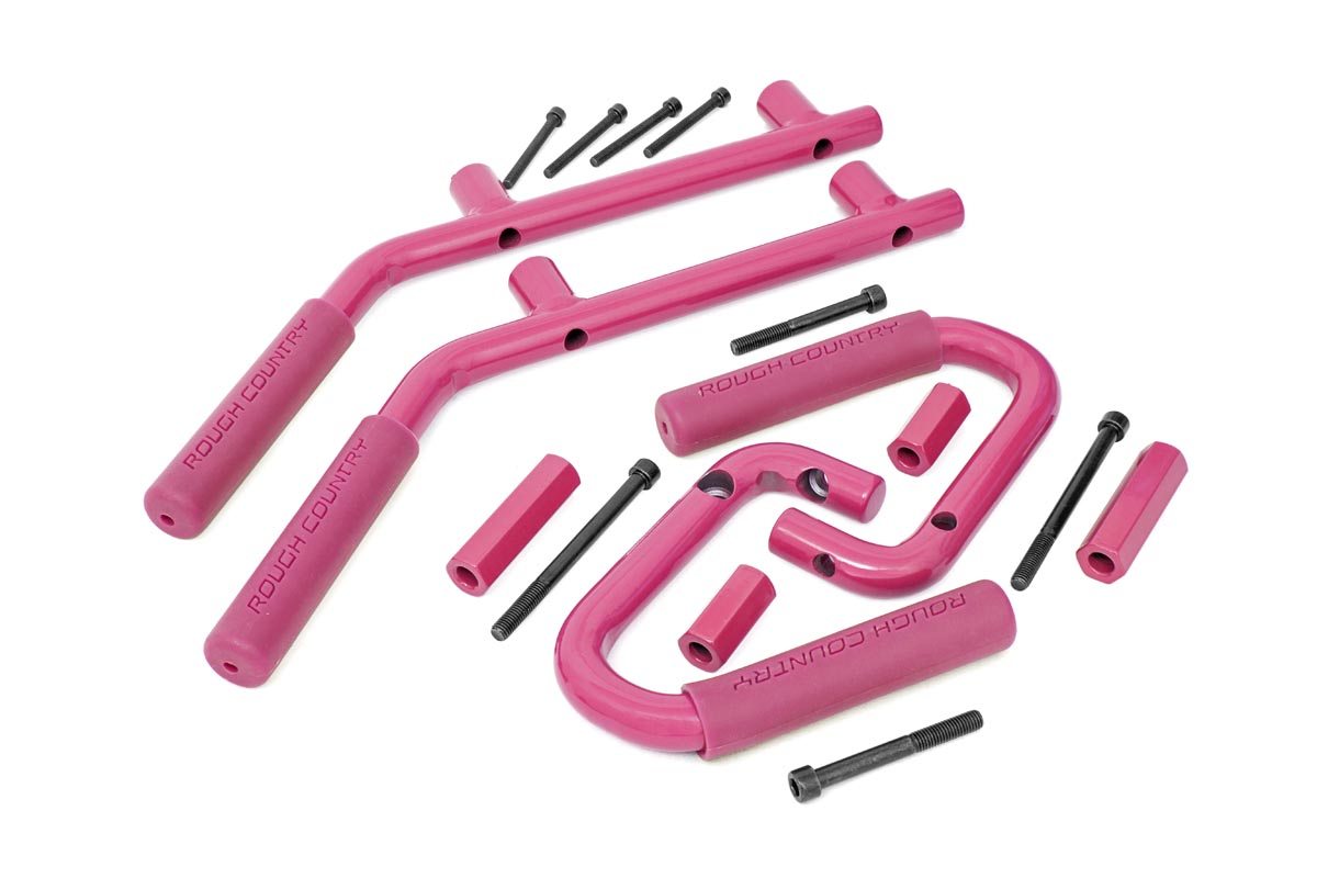 Jeep Solid Steel Grab Handle Set 07-18 Wrangler JK Rough Country