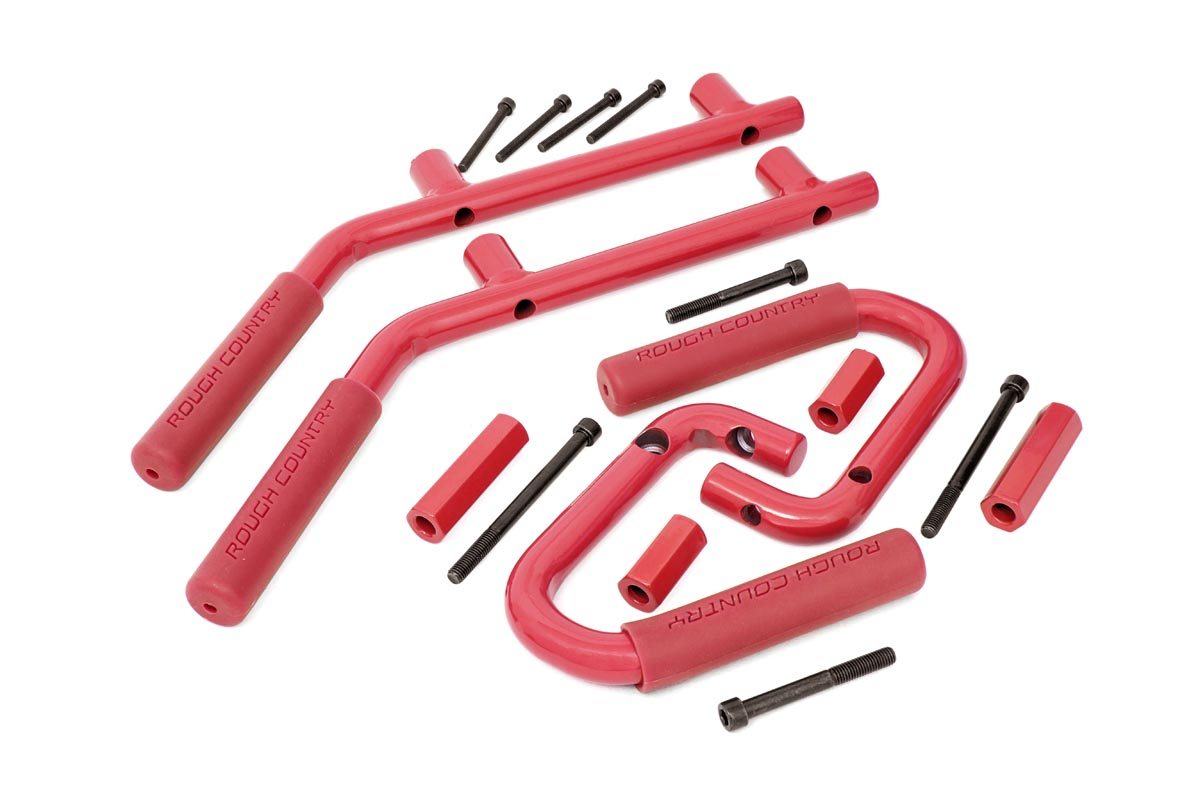 Jeep Solid Steel Grab Handle Set 07-18 Wrangler JK Rough Country