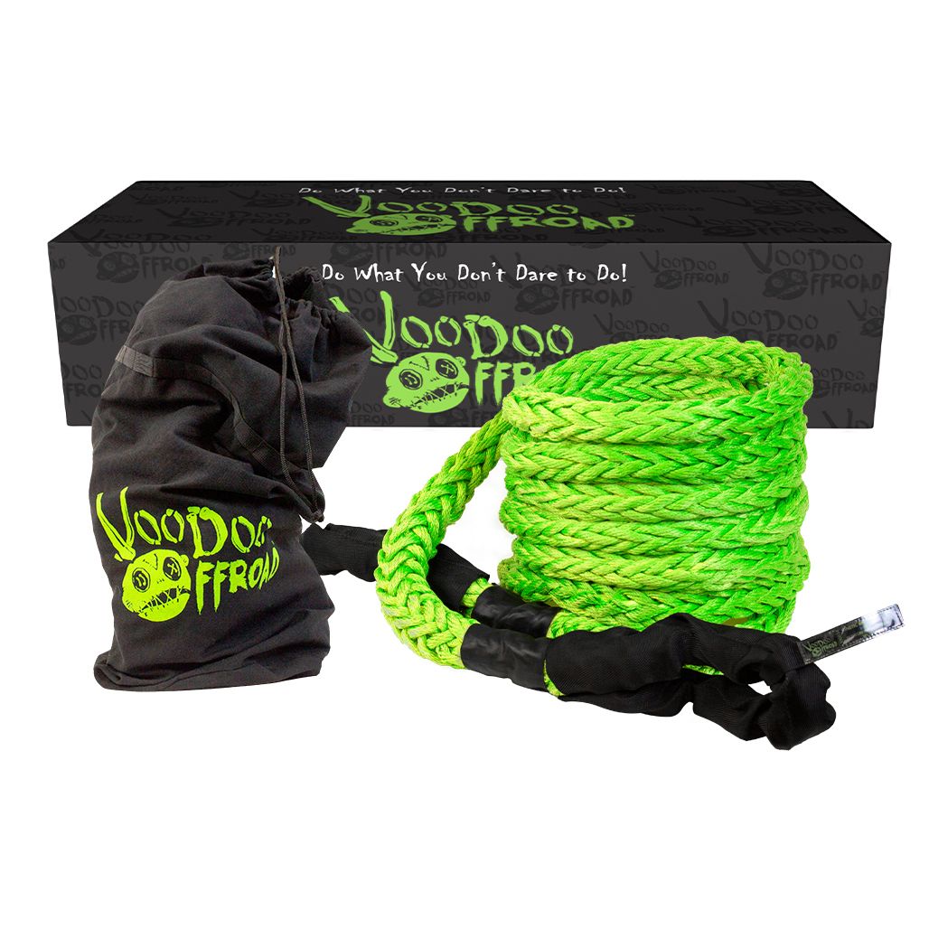 Voodoo Offroad | RP-ROPE PRODUCTS | 2.0 Santeria Series 1-1/4" x 30 ft Kinetic Recovery Rope with Rope Bag for Truck and Jeep - Green | 1300034A