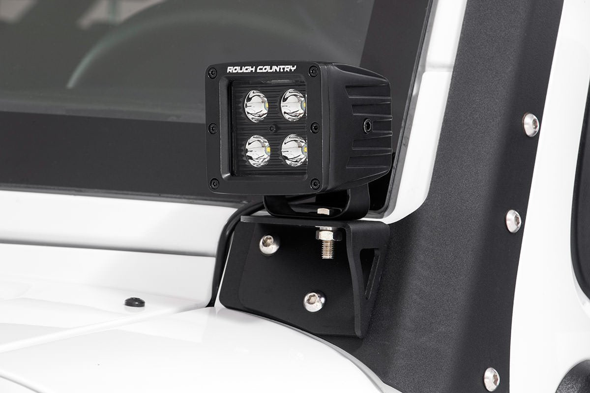 Jeep Lower Windshield Light Mounts 07-18 Wrangler JK Rough Country