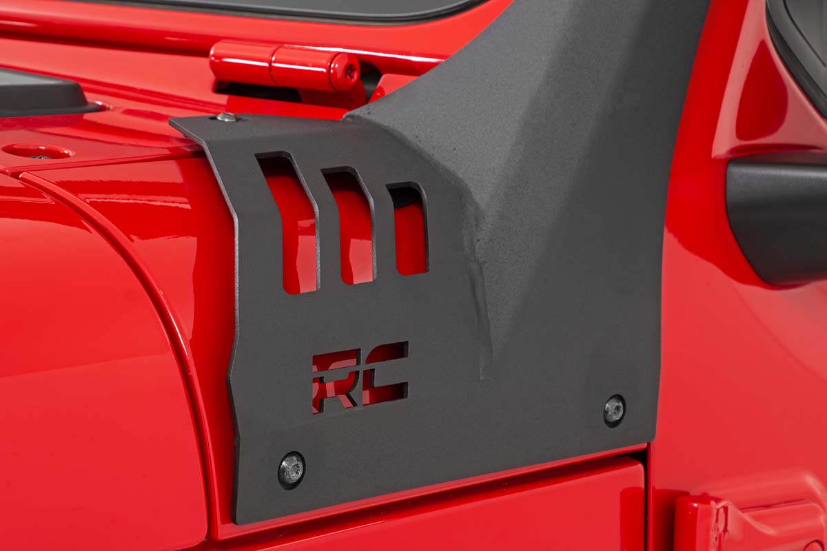Rough Country | LED Light Bars | Jeep 50-Inch Straight LED Light Bar Upper Windshield Kit w/ Single-Row Black Series LED White DRL 20-Up Gladiator JT 18-20 Wrangler JL Rough Country | 70066