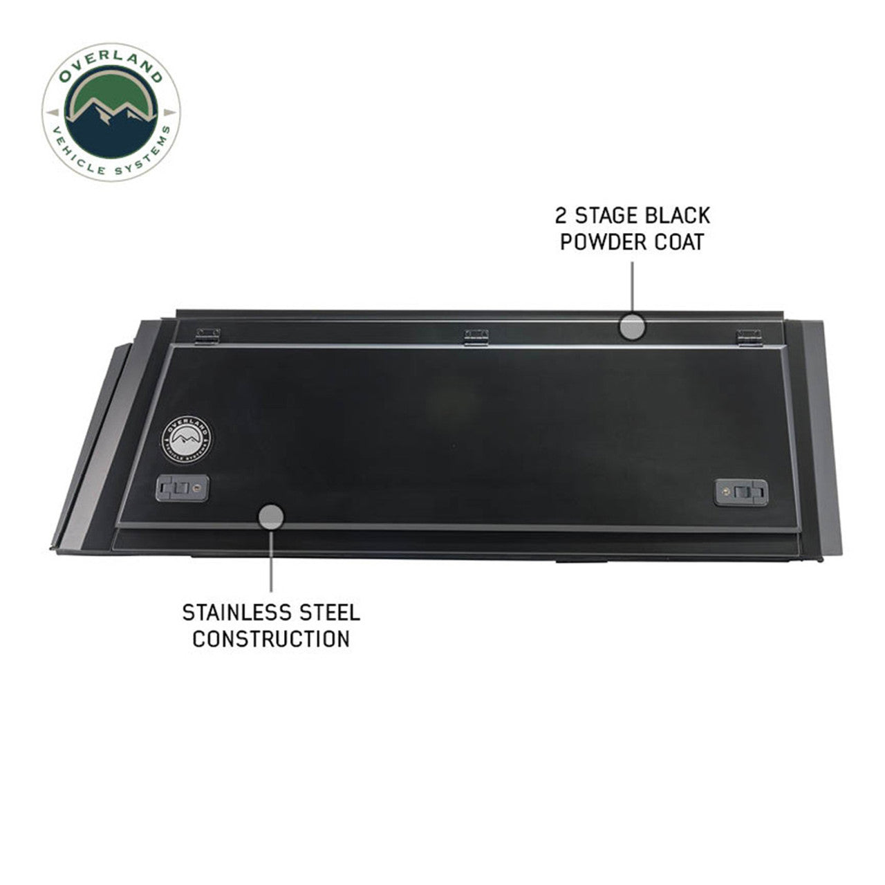 OVS | Truck Bed Caps | Expedition Truck Cap W/Full Wing Doors, Front and Rear Windows and 3rd Brake Light 2016-2024 Toyota Tacoma 5 Foot Bed Overland Vehicle Systems | 70100001