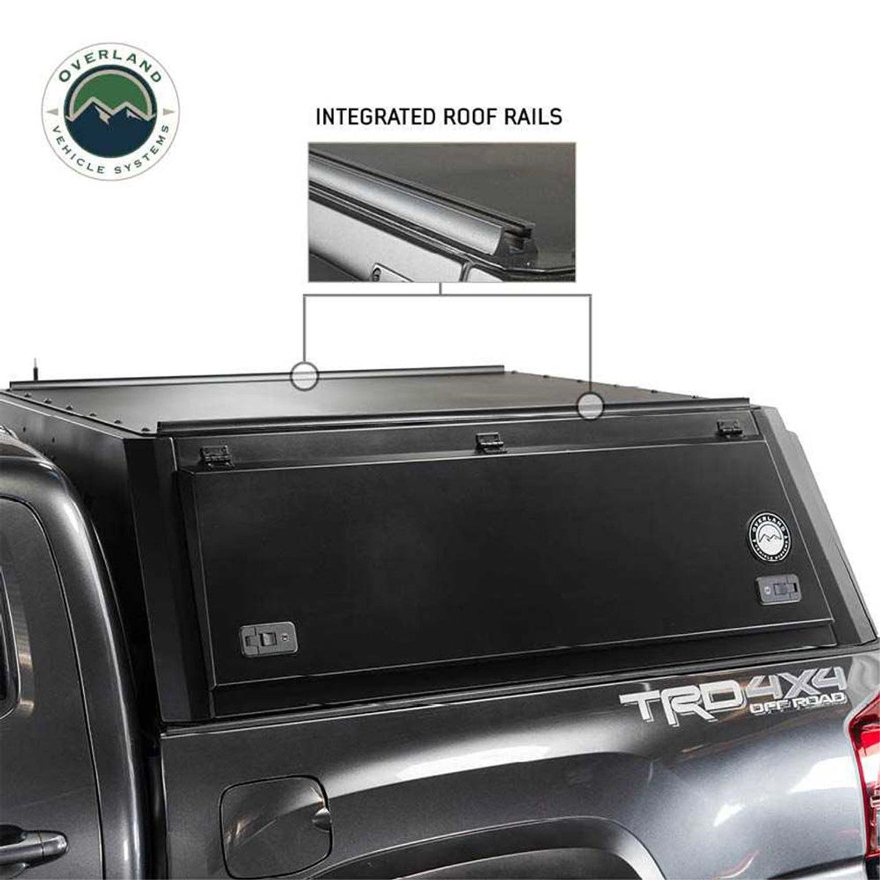 OVS | Truck Bed Caps | Expedition Truck Cap W/Full Wing Doors, Front and Rear Windows and 3rd Brake Light 2016-2024 Toyota Tacoma 5 Foot Bed Overland Vehicle Systems | 70100001
