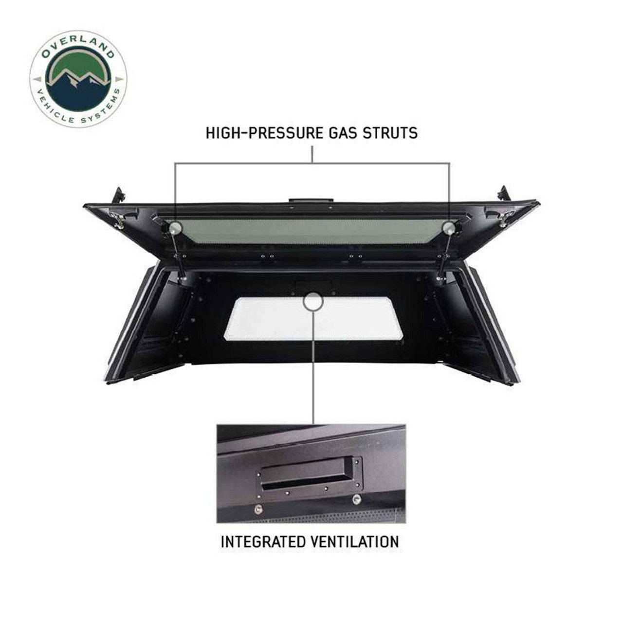 OVS | Truck Bed Caps | Expedition Truck Cap W/Full Wing Doors, Front and Rear Windows and 3rd Brake Light 09-24 Ford F150 5.5 Foot Bed Overland Vehicle Systems | 70100004