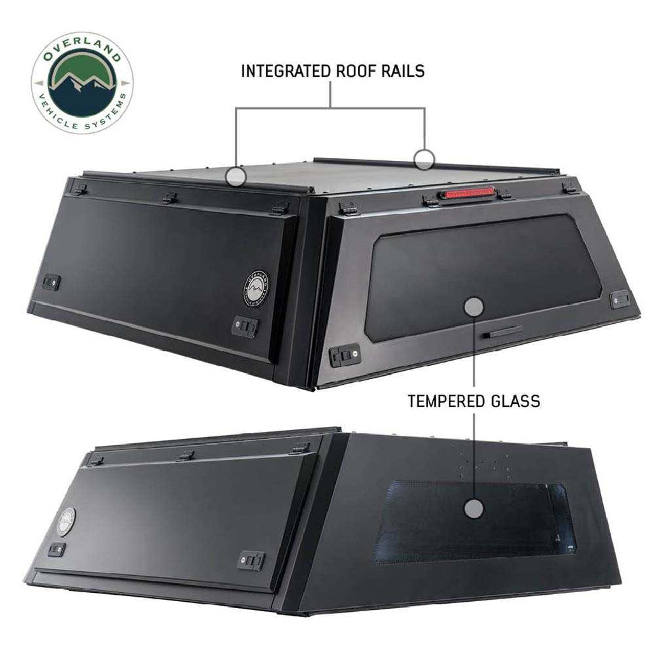 OVS | Truck Bed Caps | Expedition Truck Cap W/Full Wing Doors, Front and Rear Windows and 3rd Brake Light 19-24 Ram 1500 5.7 Foot Bed Overland Vehicle Systems | 70100007