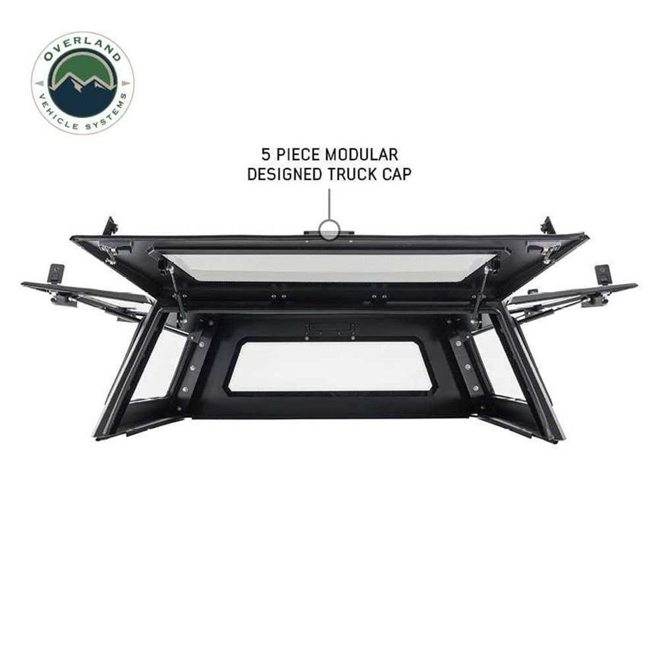 OVS | Truck Bed Caps | Expedition Truck Cap W/Full Wing Doors, Front and Rear Windows and 3rd Brake Light 14-24 GM 1500 5.8 Foot Bed Overland Vehicle Systems | 70100008