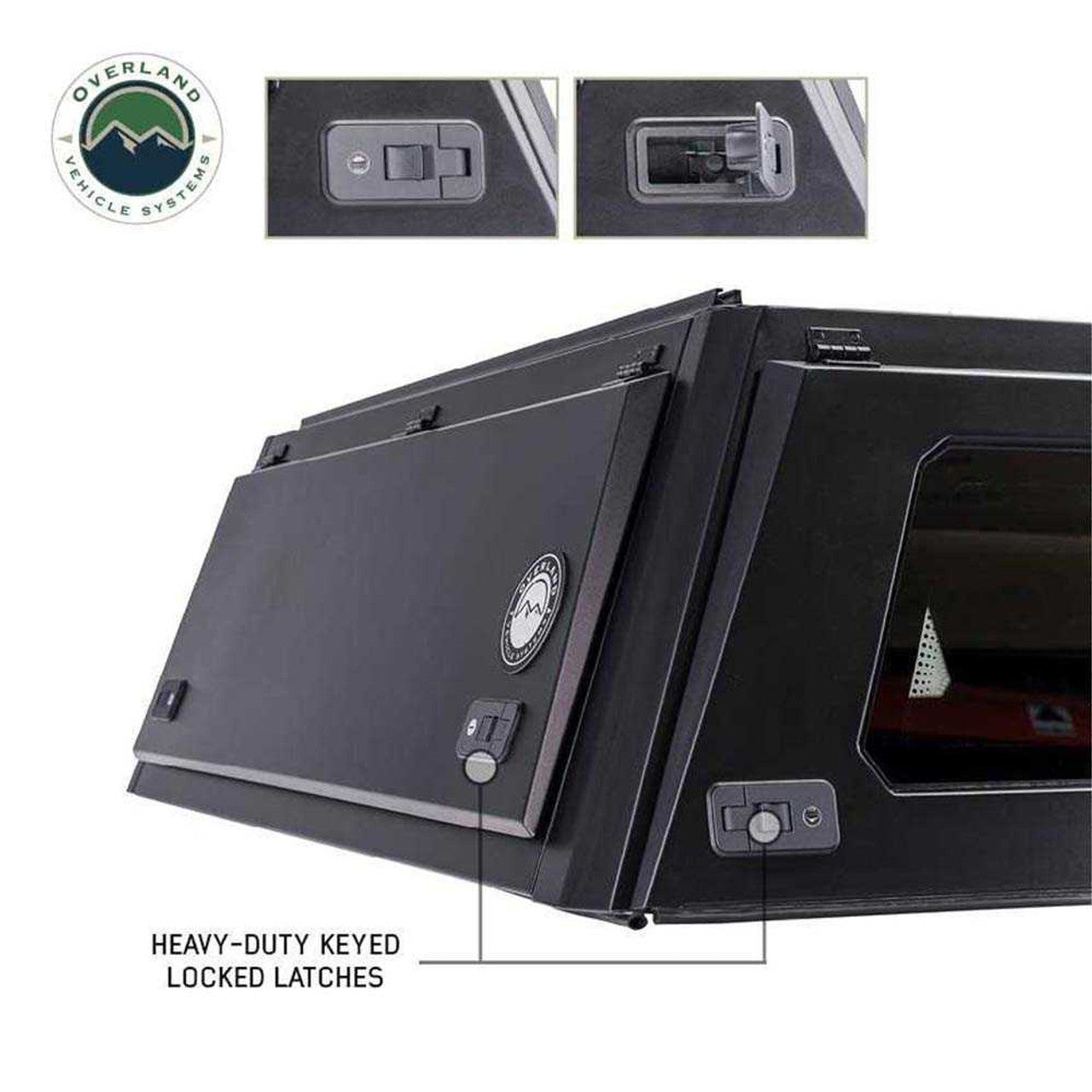 OVS | Truck Bed Caps | Expedition Truck Cap W/Full Wing Doors, Front and Rear Windows and 3rd Brake Light 14-24 GM 1500 5.8 Foot Bed Overland Vehicle Systems | 70100008