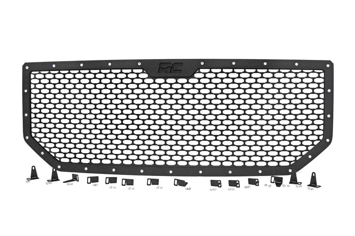 Rough Country | Grilles | Sierra Mesh Grille 16-18 Sierra 1500 Black Powdercoat Stainless Steel Hardware Rough Country | 70156