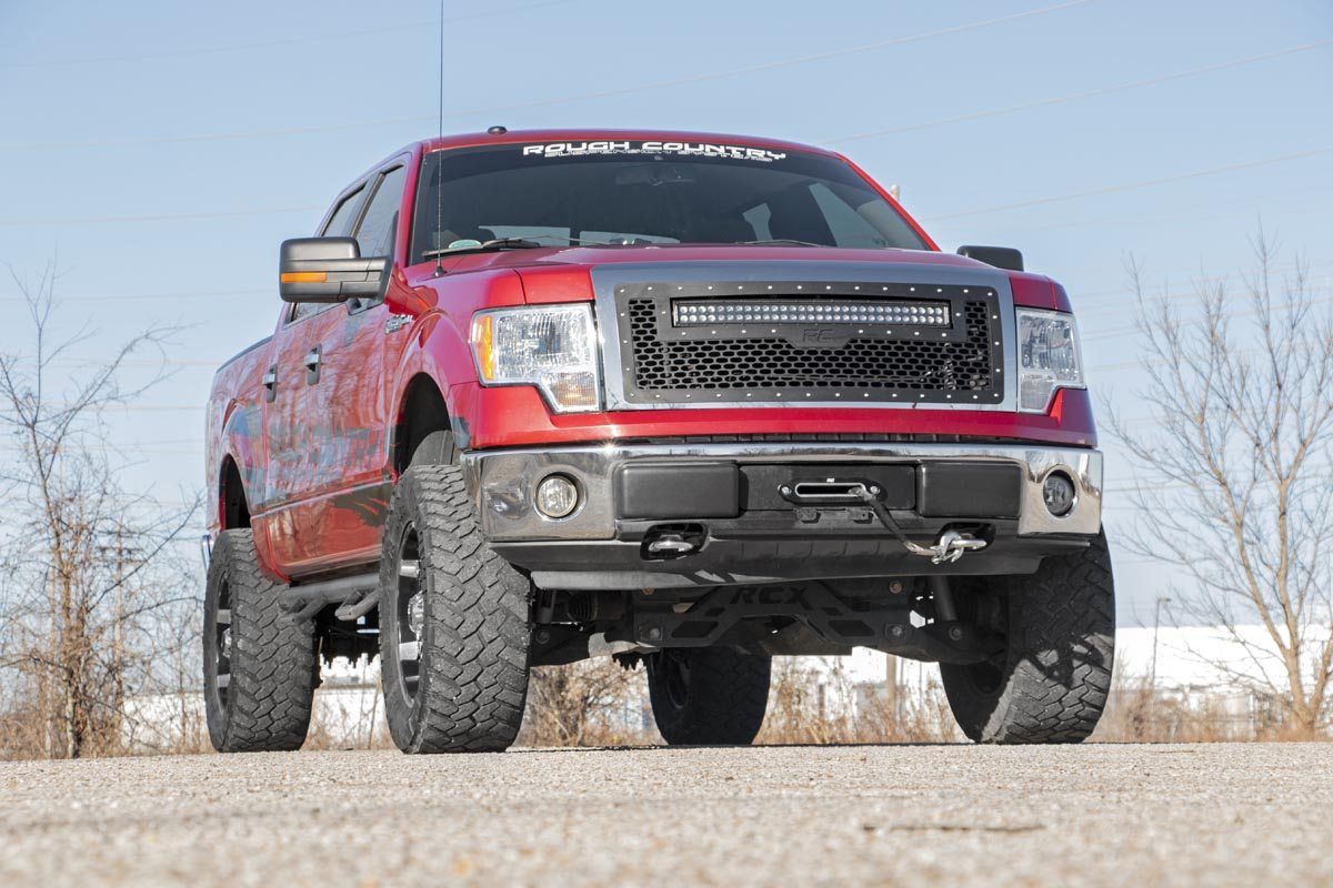 Rough Country | Grilles | Mesh Grille 30 Inch Dual Row LED Chrome White DRL 09-14 Ford F-150 Rough Country | 70234