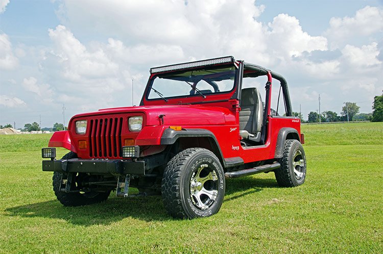 Rough Country | LED Light Bars | Jeep 50 Inch Straight LED Light Bar Upper Windshield Mounts 87-95 YJ Rough Country | 70508