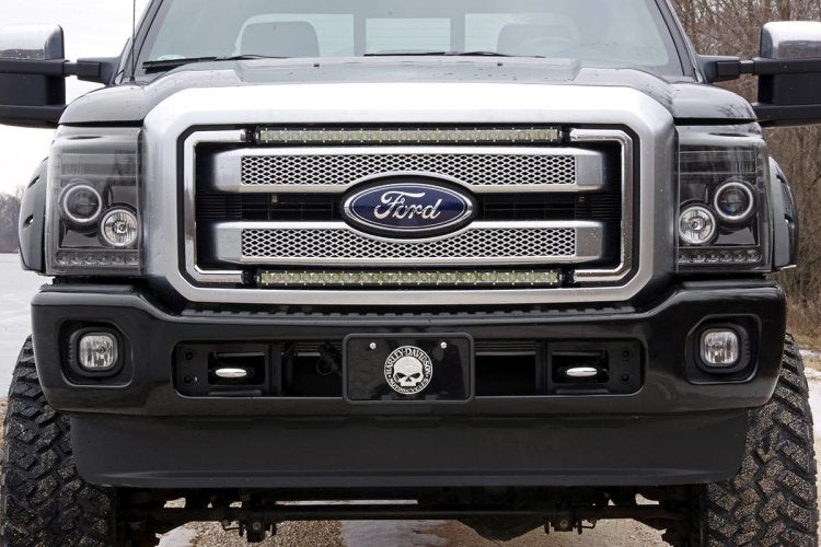 Rough Country | LED Grille Kit | Ford Super Duty 30-inch Black Series Cree LED Grille Kit w/Cool White DRL (Single) Rough Country | 70530BLDRL