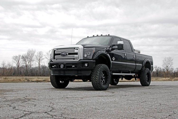 Rough Country | LED Grille Kit | Ford Super Duty 30-inch Black Series Cree LED Grille Kit w/Cool White DRL (Single) Rough Country | 70530BLDRL