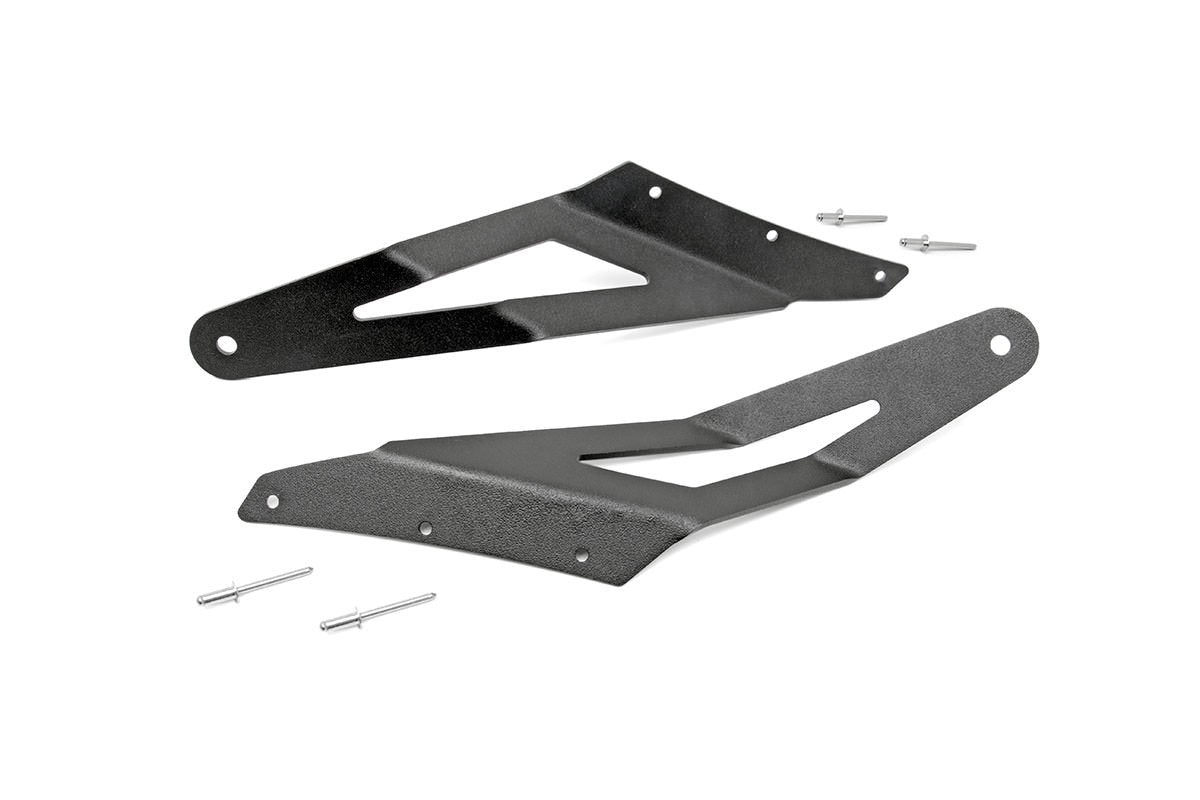 Rough Country | Mounting Brackets(Lighting) | Dodge 54 Inch Curved LED Light Bar Upper Windshield Mounts 02-08 RAM 1500 Rough Country | 70538