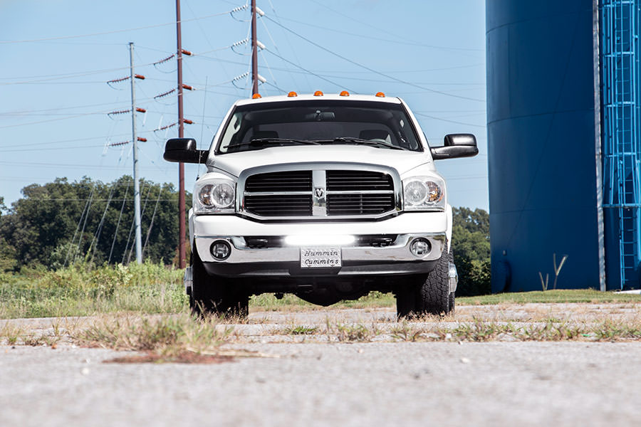 Rough Country | Bumper End Cap | Dodge Hidden Bumper Kit w/ 20-inch LED Light Bar Chrome Series (03-18 Ram 2500/3500) Rough Country | 70609