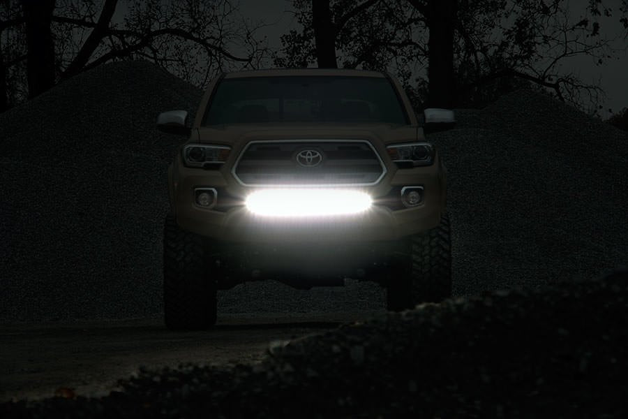 Rough Country | Front Bumpers | Toyota 30 Inch Cree LED Bumper Kit Black Series w/ Cool White DRL (16-19 Tacoma) Rough Country | 70619BLDRL