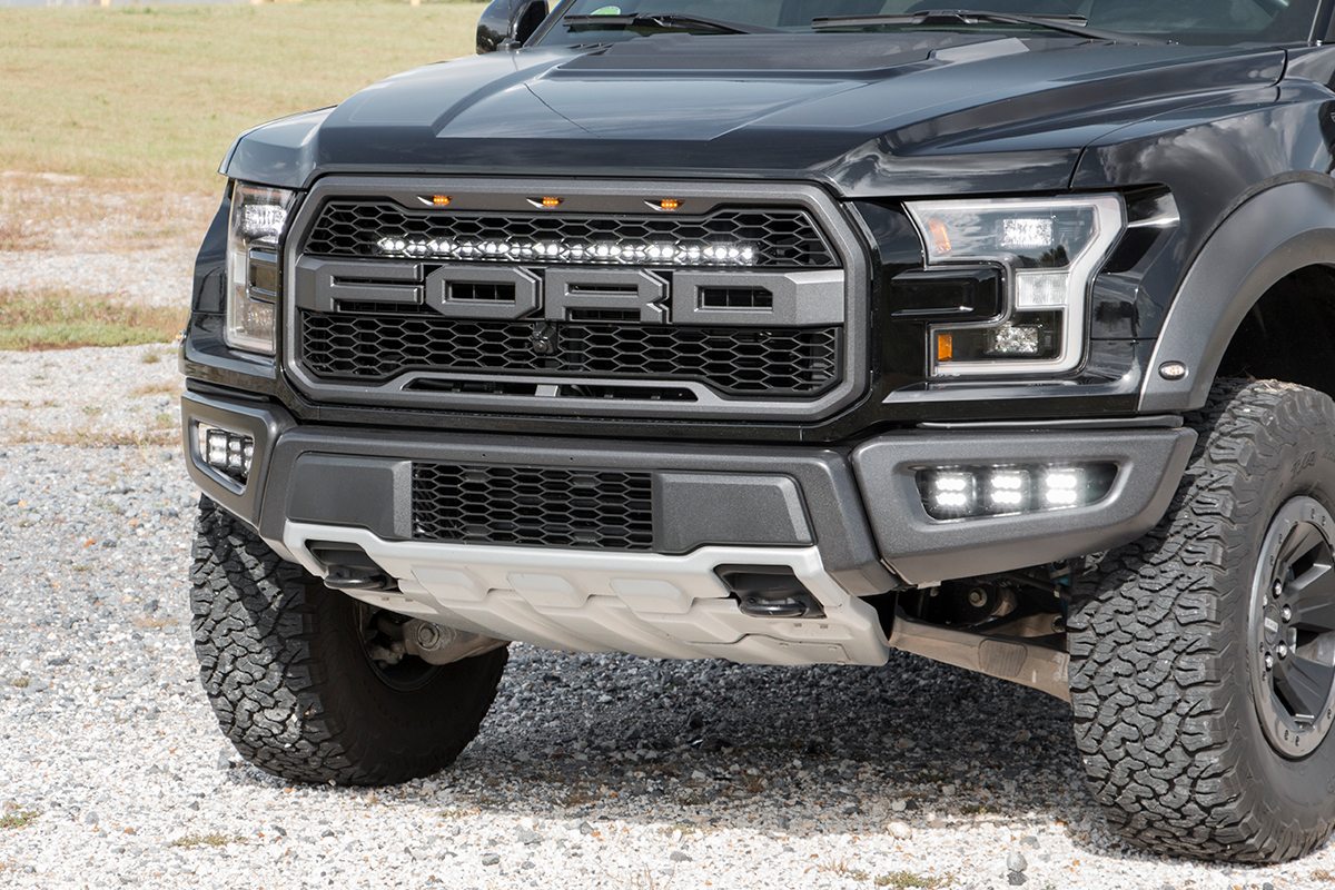 Rough Country | Grilles | Ford 30 Inch LED Hidden Grille Kit w/Black Series DRL 17-20 Ford F-150 Raptor Rough Country | 70701BLDRL