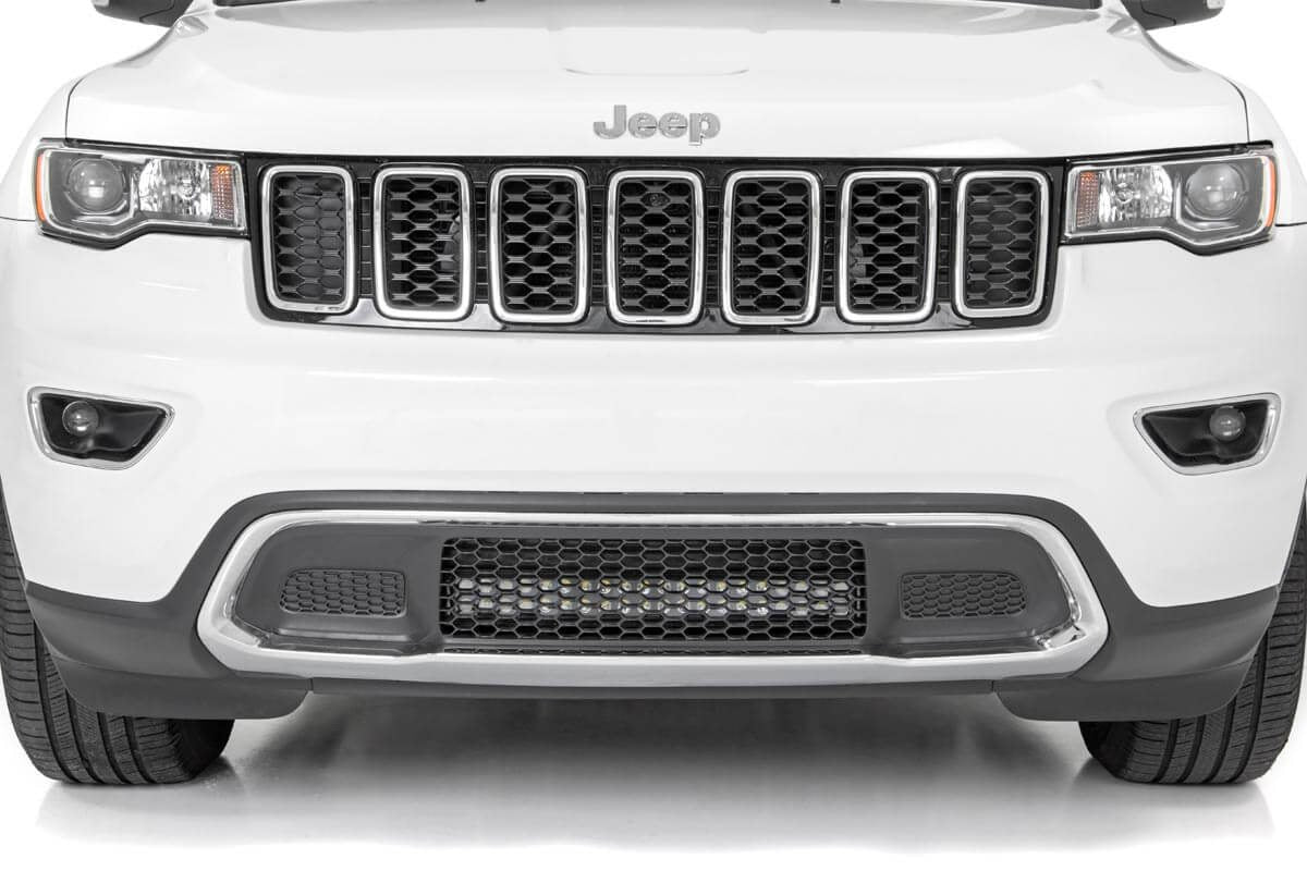 Rough Country | LED Light Kit | Jeep 20.0 Inch LED Bumper Kit Black Series w/ Cool White DRL 11-20 Jeep WK2 Grand Cherokee Rough Country | 70773DRL