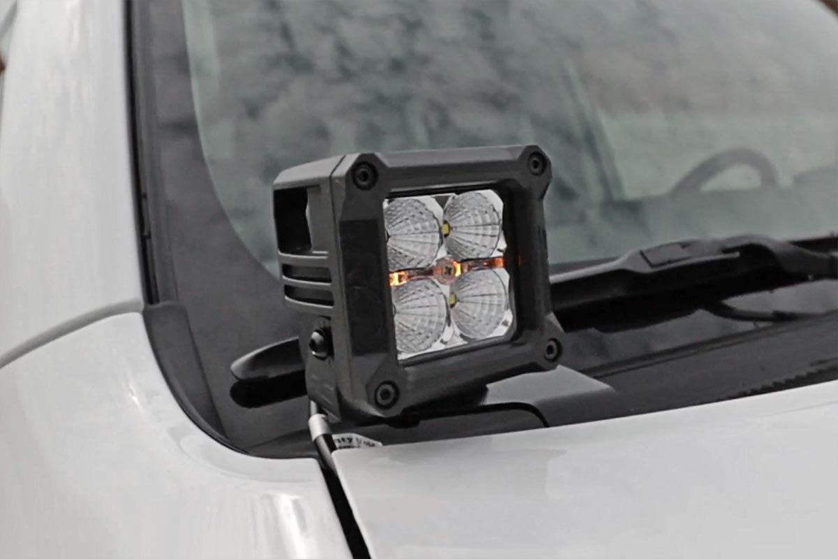 Rough Country | LED Light Pods | Toyota 4Runner 3 Inch Wide Angle LED Lower Windshield Ditch Kit 3 Inch Osram Wide Angle LED For 10-Pres 4Runner Rough Country | 70793