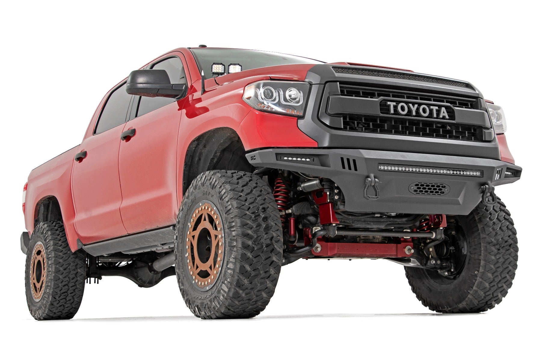 Rough Country | LED Light Kit | Toyota 2-inch LED Lower Windshield Ditch Kit (14-20 Tundra Black Series w/ Amber White DRL) Rough Country | 70838