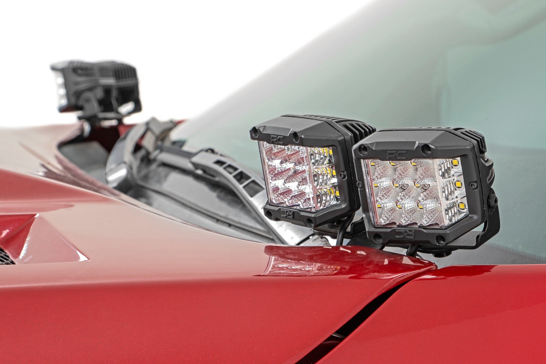 Rough Country | LED Light Kit | Toyota 2-inch LED Lower Windshield Ditch Kit (14-20 Tundra Black Series Spot and Flood Pattern Combo) Rough Country | 70866