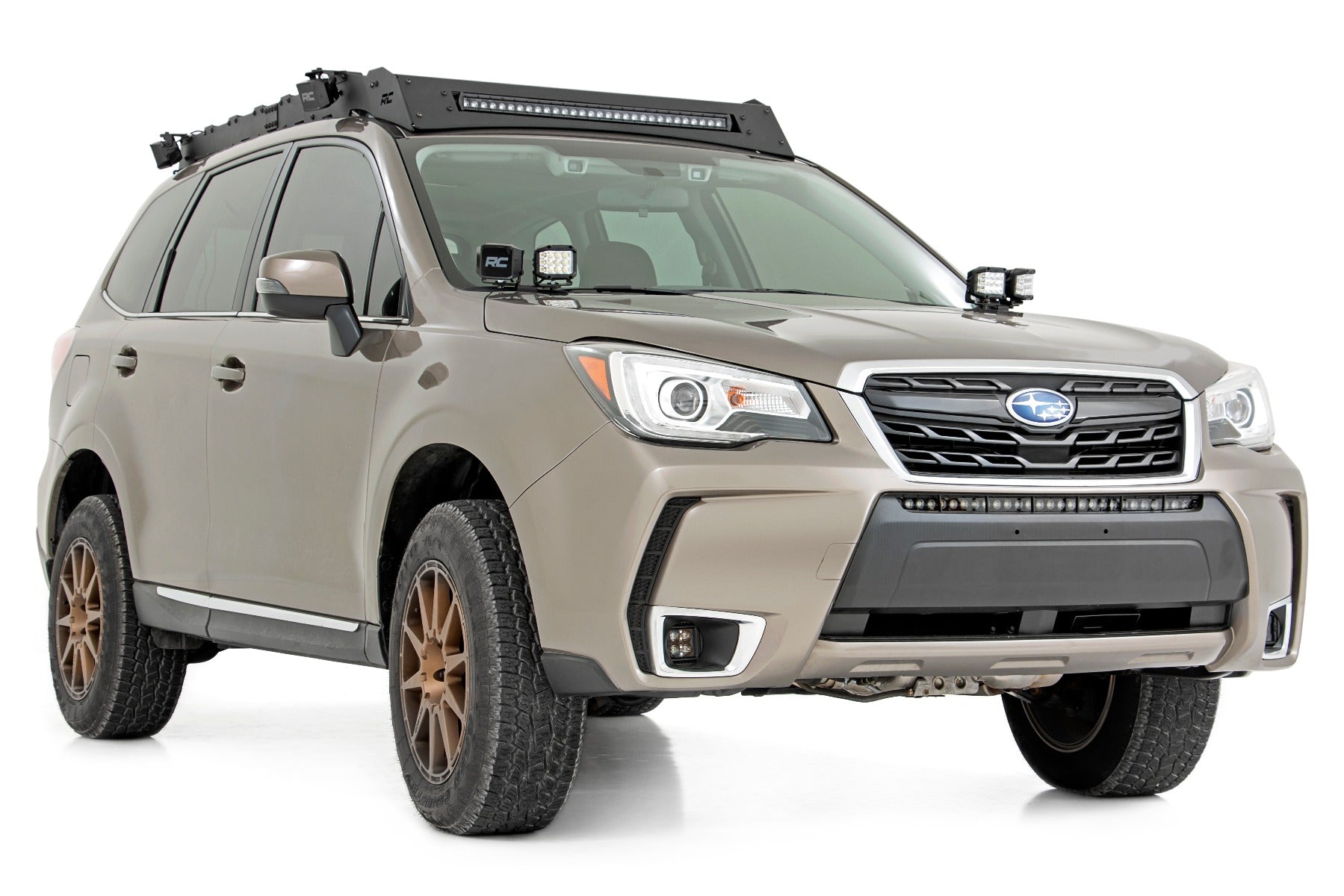 Rough Country | LED Light Pods | Subaru 2-inch LED Lower Windshield Ditch Kit 14-18 Forester Spot and Flood Beam Rough Country | 70870