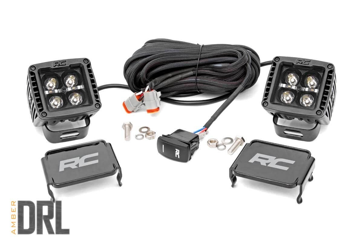 2 Inch Square Cree LED Lights Pair Black Series Rough Country