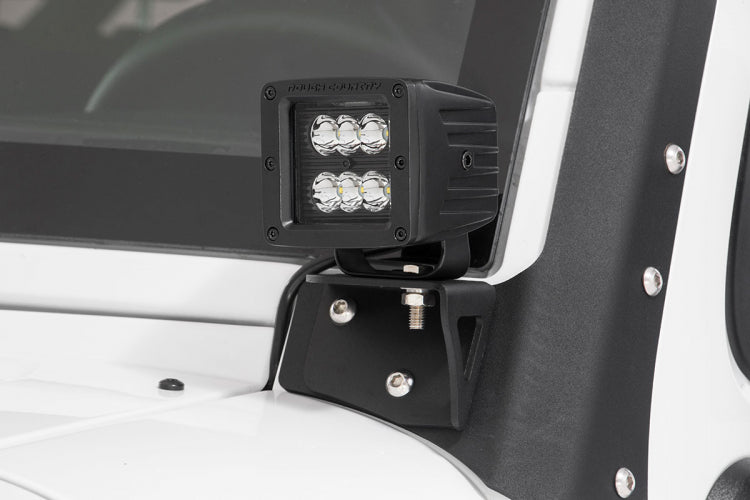 Rough Country | LED Light Bars | 2 Inch Square Cree LED Lights Pair Black Series, Spot Beam Rough Country | 70903BL