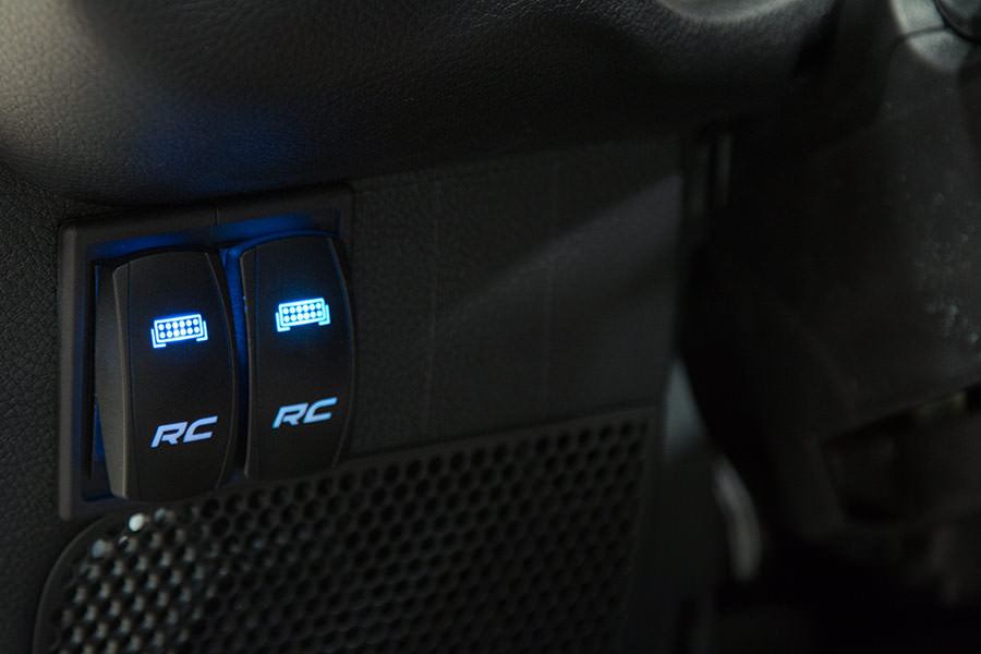 Rough Country | Rocker Switch | Rocker Switch Housing Kit 2 Switches Black Plastic Rough Country | 709B-2