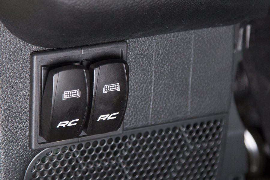 Rough Country | Rocker Switch | Rocker Switch Housing Kit 2 Switches Black Plastic Rough Country | 709B-2