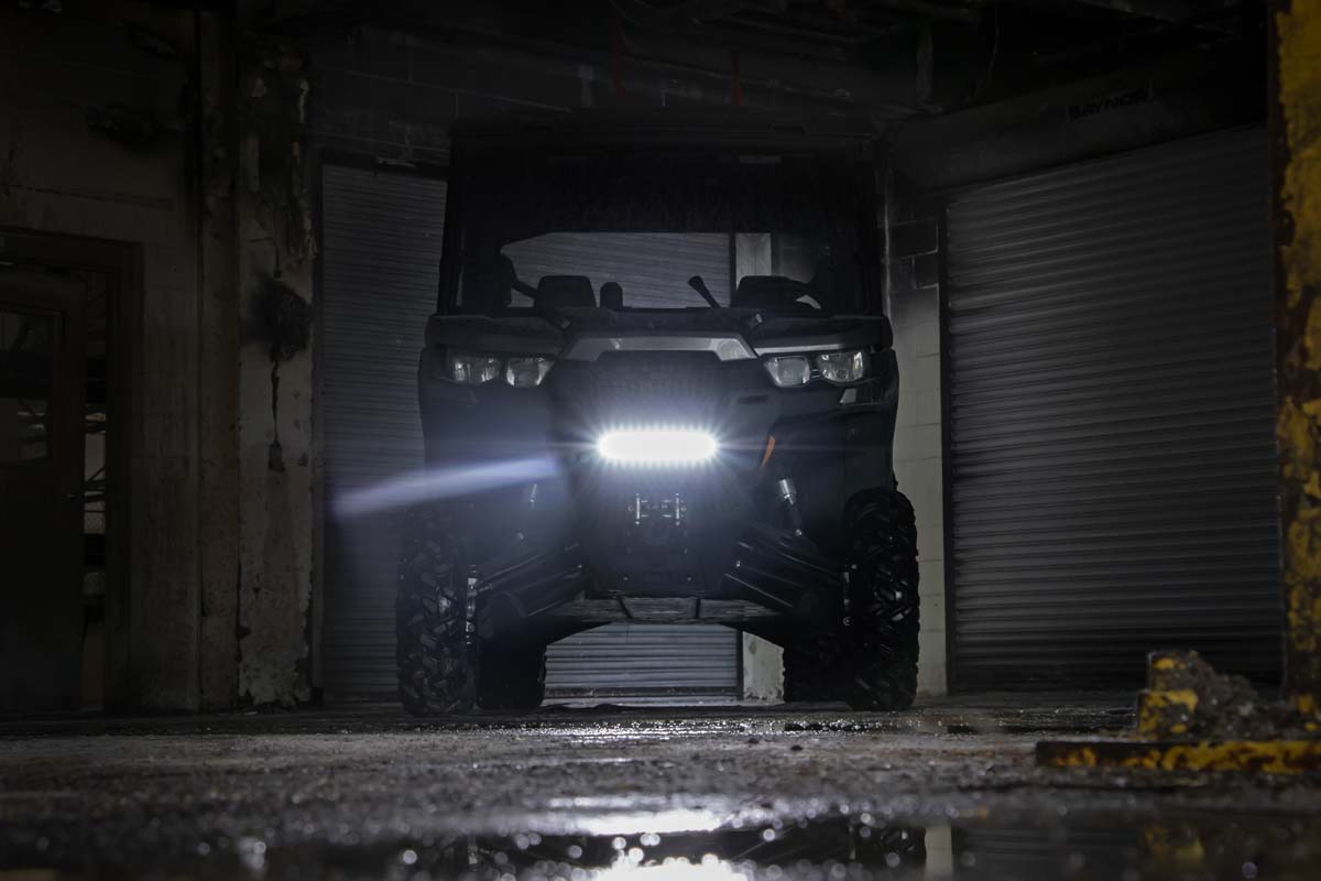 Rough Country | LED Light Bars|Exterior Lighting|Lighting | Can-Am Defender 12 Inch Single Row Bumper LED Kit For 16-19 Defender Rough Country | 71025