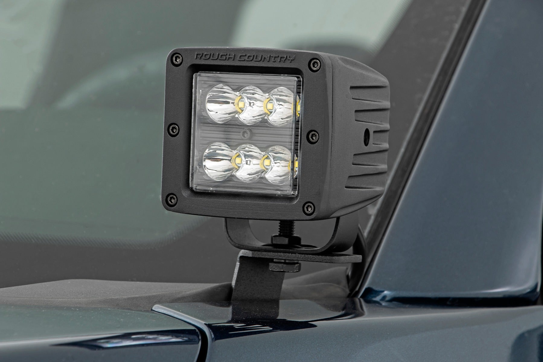 Rough Country | LED Light Kit | Ford 3-inch Wide Angle LED Lower Windshield Ditch Kit 15-21 Ford F-150 Rough Country | 71033